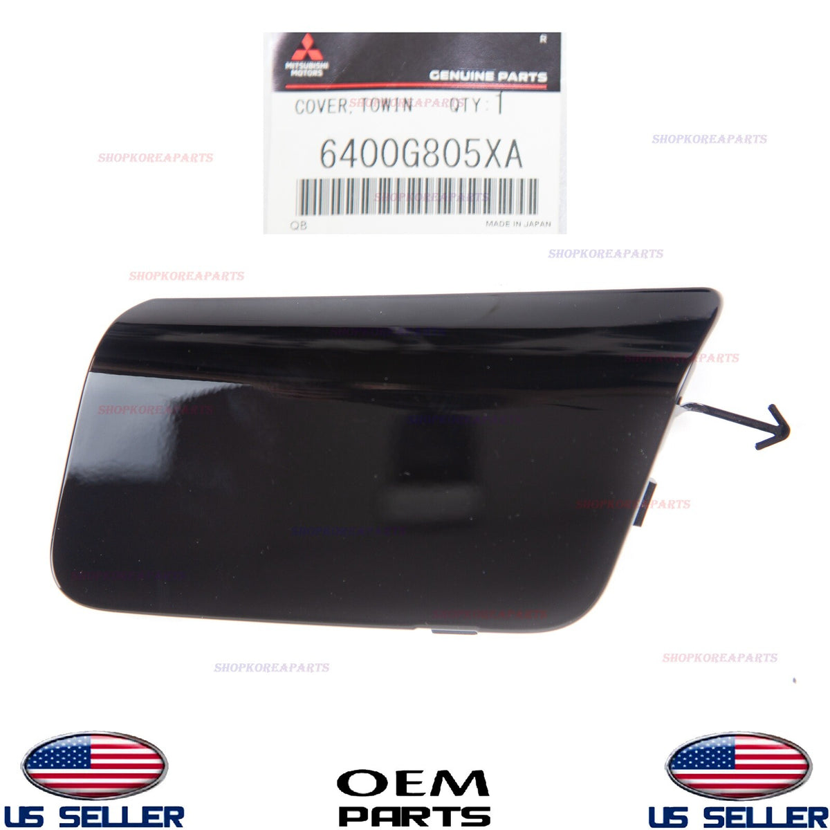 GENUINE OEM Front Bumper Tow Eye Hook Cap Cover BLACK 2016-17 Mitsubishi Lancer
