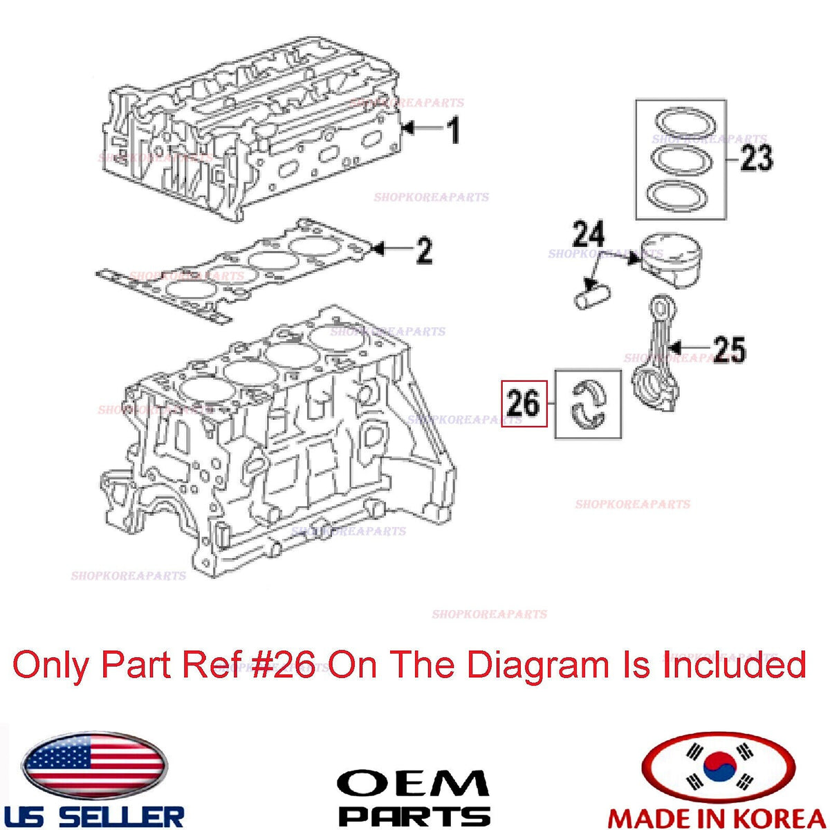 GENUINE Connecting Rod Bearings ⭐OEM⭐ HYUNDAI KIA DIESEL 23060-2A927