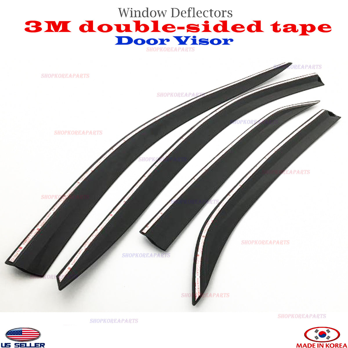 3s Tape SMOKED DOOR VISOR WINDOW VENT DEFLECTOR fits for Chevy Equinox 2018-2024