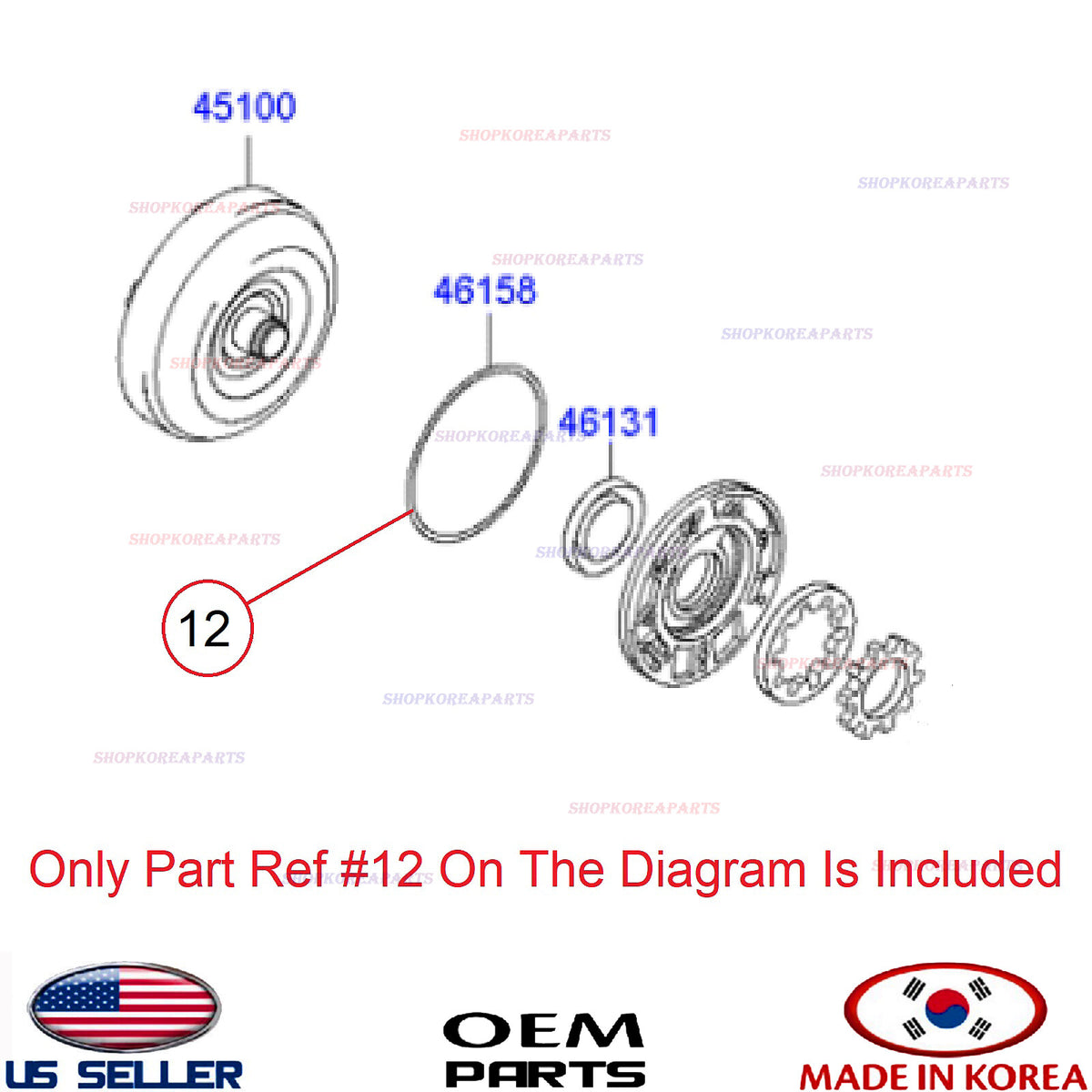 GENUINE Automatic Transmission Oil Pump Seal ⭐OEM⭐ Hyundai Kia 46158-39000