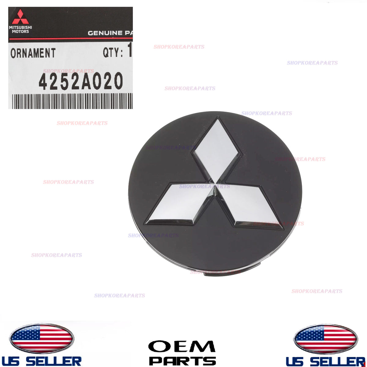 GENUINE Wheel Hub Center Cap Black & Chrome 1pcs ⭐OEM⭐ Mitsubishi *See List