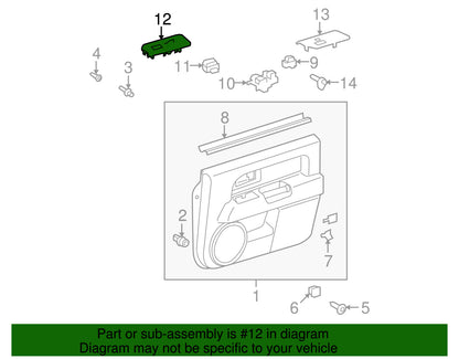GENUINE Front RIGHT Door Switch Bezel Cover 2012-2014 Toyota FJ Cruiser