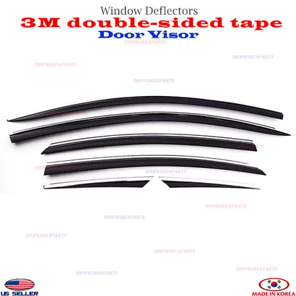 DOOR VISORS Chrome strip Smoke WINDOW VENT DEFLECTOR fits for SONATA 2015-2019