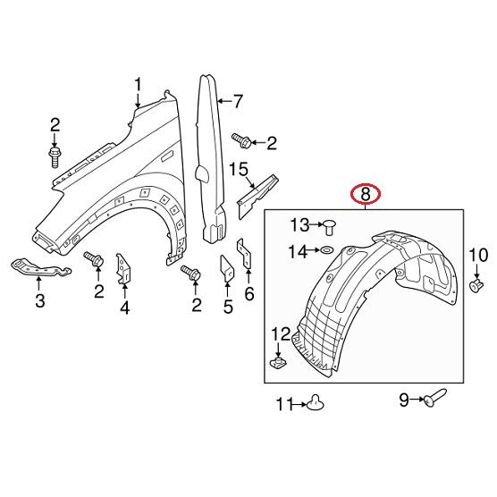 GENUINE Fender Liner Front RIGHT Passenger Side ⭐OEM⭐ Hyundai TUCSON 2019-2021