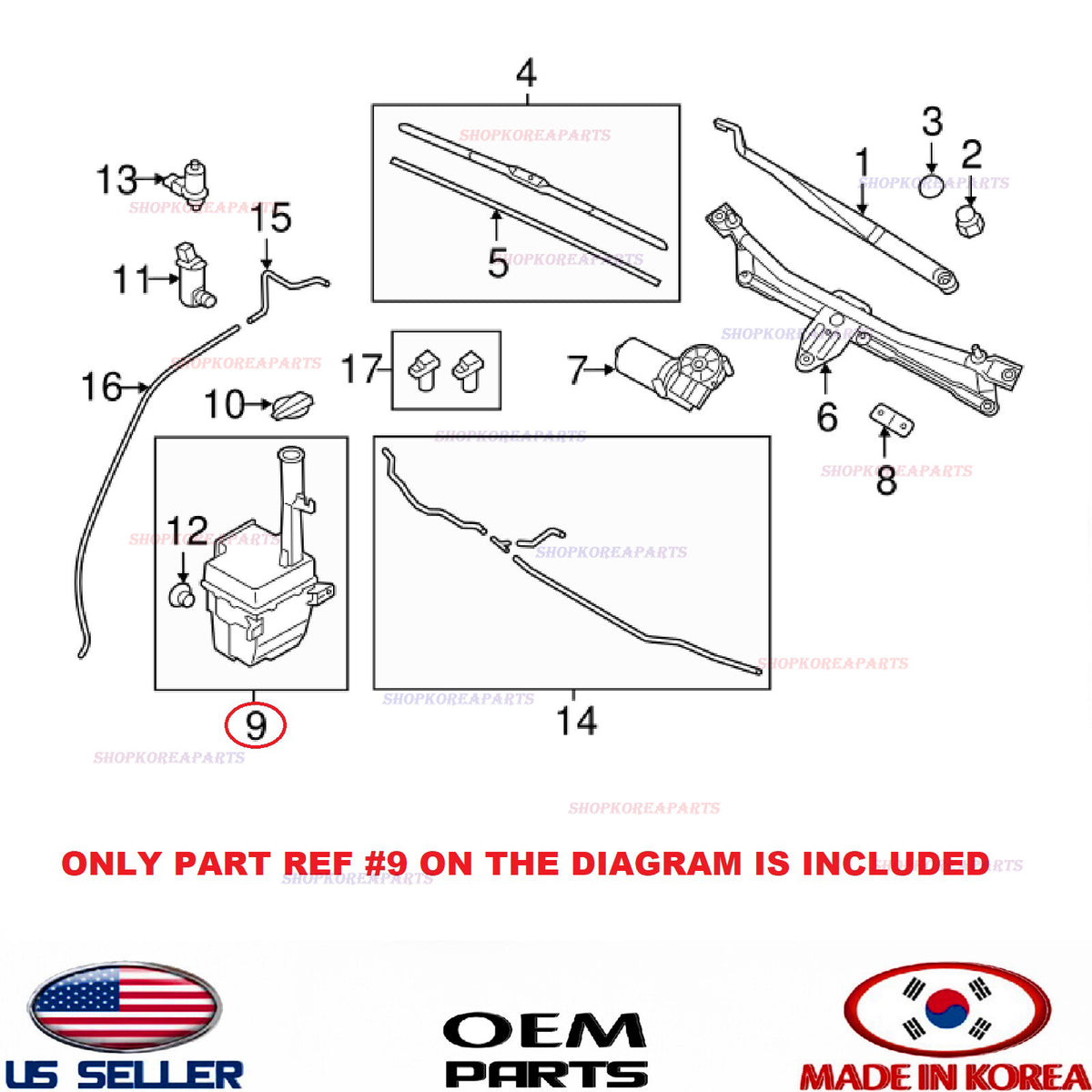 ✅GENUINE✅ Windshield Washer Reservoir Tank & Pump ⭐OEM⭐ Kia Soul 2020-2025