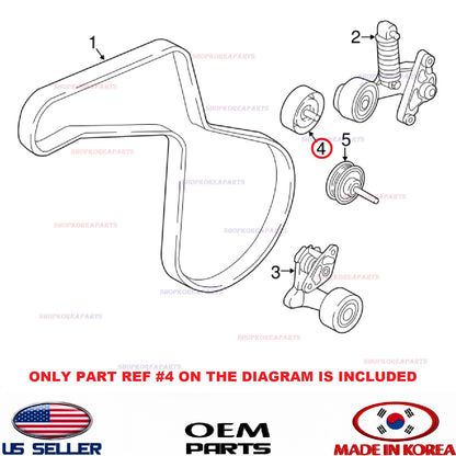 GENUINE Idler Pulley Drive Belt ⭐OEM⭐ Sonata Hybrid 16-19 Optima Hybrid 17-20