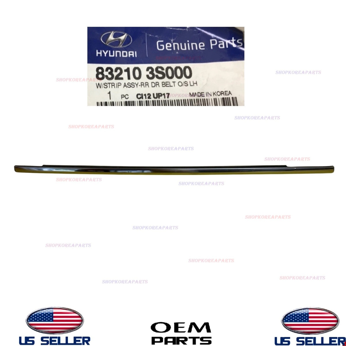 GENUINE OEM Rear Door LEFT Driver Side Belt Molding 2011-2014 Hyundai Sonata