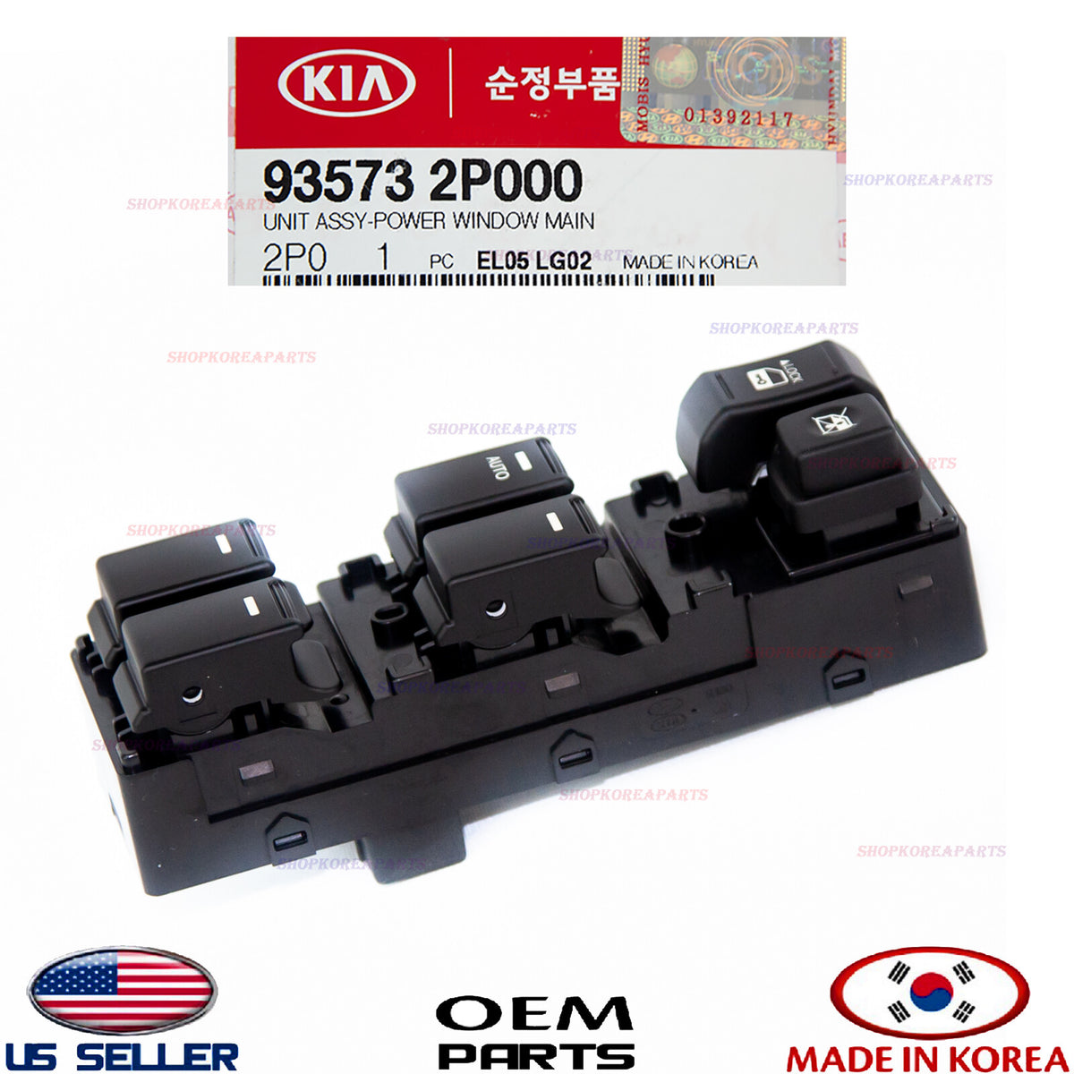 OEM FRONT DOOR left DRIVER SIDE POWER WINDOW SWITCH "AUTO" KIA SORENTO 2011-2015