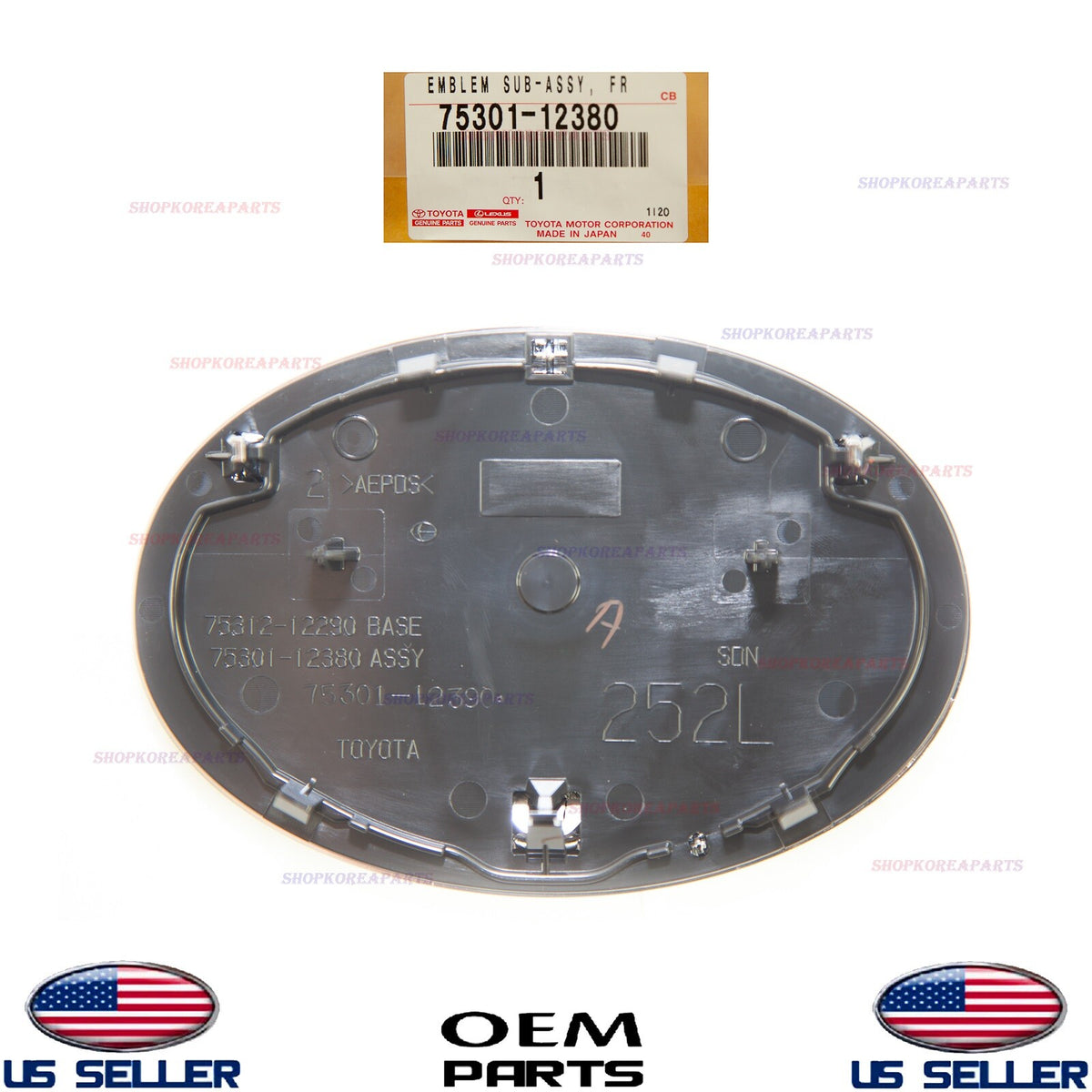 GENUINE OEM Front Bumper Grille Emblem Logo CHROME 2009-2013 Toyota Corolla