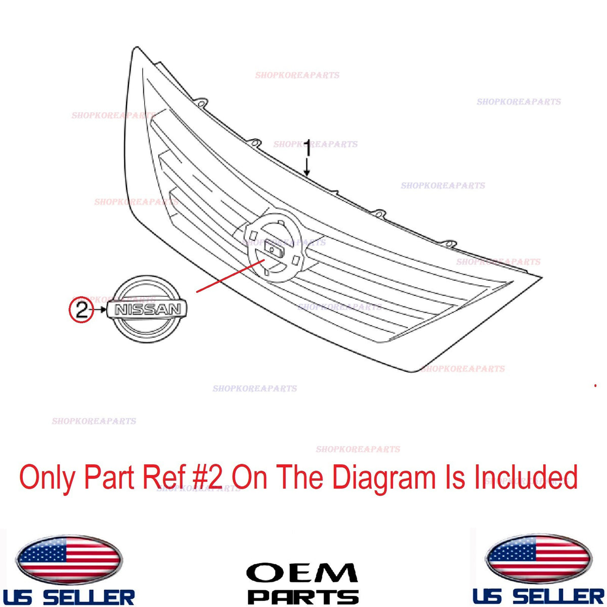 GENUINE OEM Front Grille Emblem Logo 2015-2019 Nissan Versa 62889-1JB0A