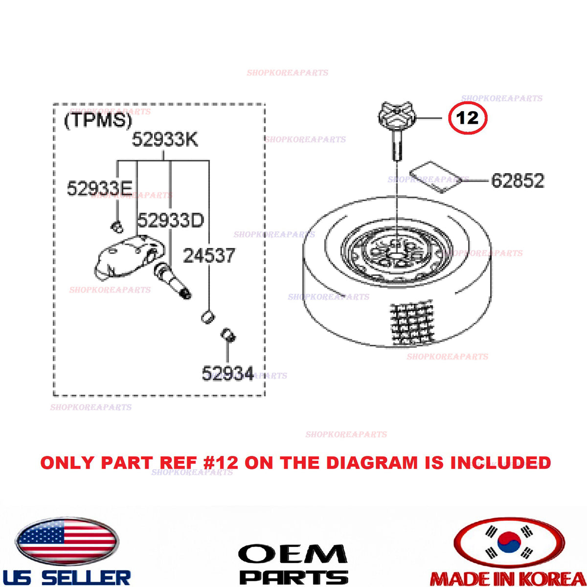 GENUINE Spare Tire Hold Down Bolt, Retainer Clamp HYUNDAI KIA *See compatibility
