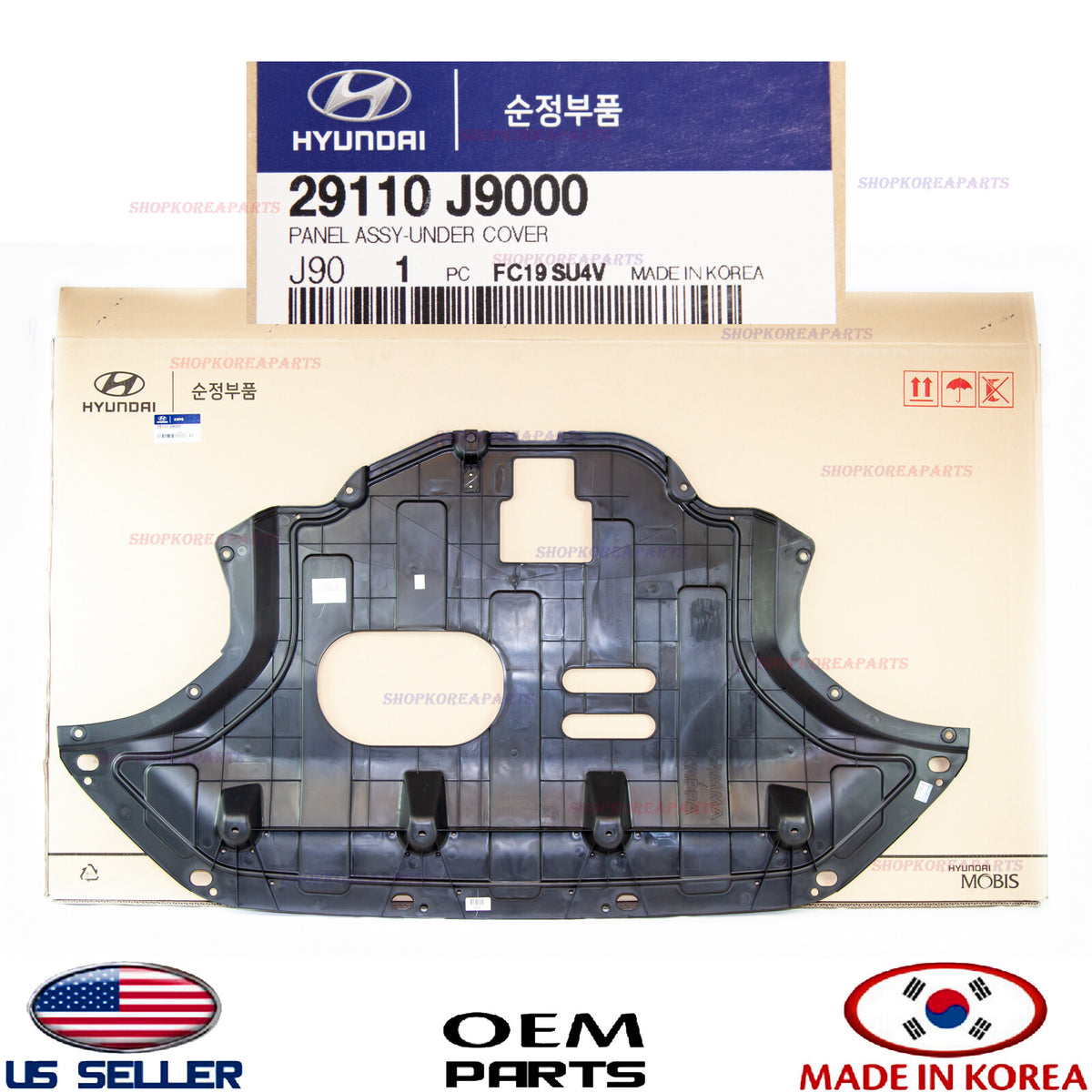 GENUINE OEM Front Lower Engine Under Cover 2018–2021 Hyundai Kona 1.6L