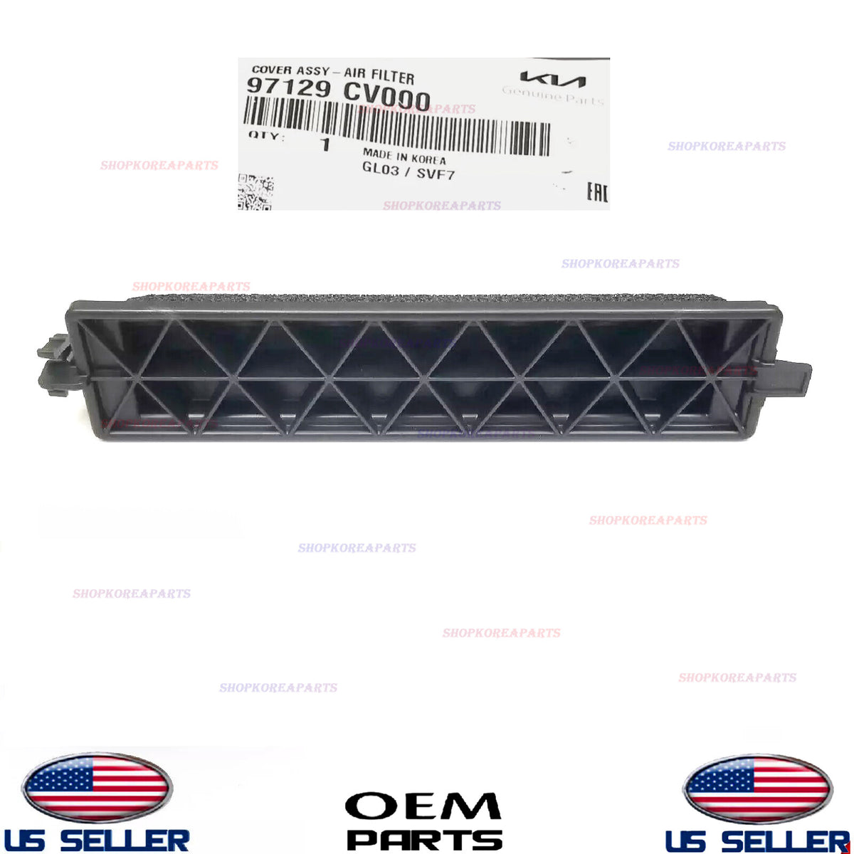 GENUINE OEM A/C Cabin Air Filter Access Cover 2022-2025 Kia EV6 97129-CV000