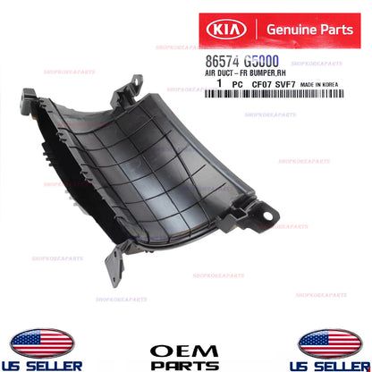 GENUINE OEM Front RIGHT Passenger Side Bumper Air Duct 2017-2019 Kia Niro