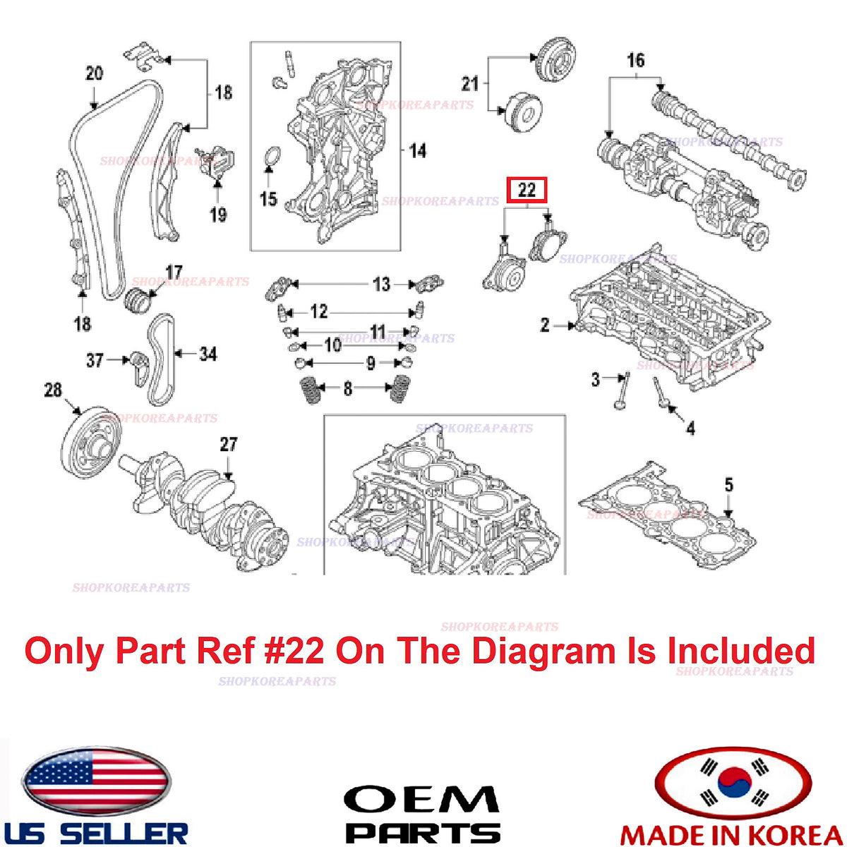 Variable Valve Timing Solenoid Exhaust ⭐OEM⭐ HYUNDAI KIA 2.0L *See compatibility