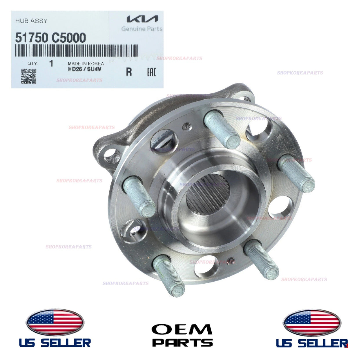 OEM Front Wheel Hub & Bearing 2015-2020 Santa Fe Sorento *See List 51750-C5000