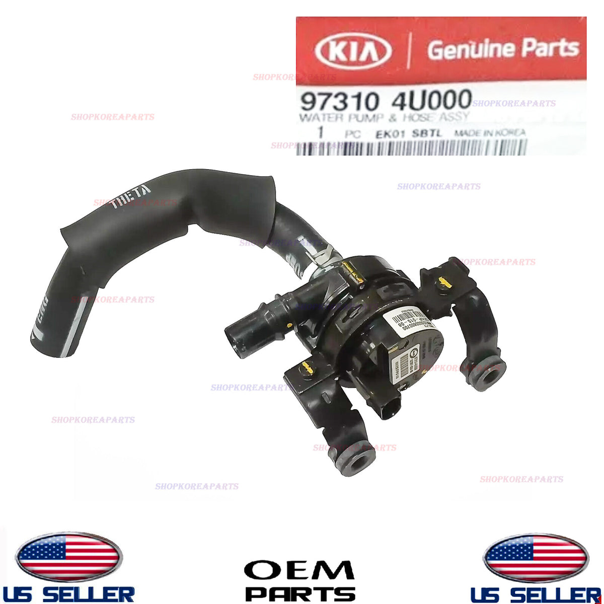 GENUINE OEM Electric Water Pump & Hose Assy 2011-2016 Optima Hybrid 973104U000