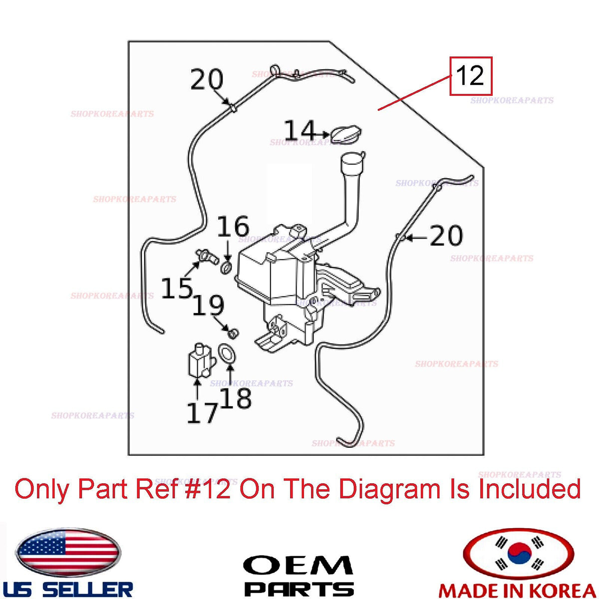 GENUINE Windshield Water Reservoir Water Tank & Pump ⭐OEM⭐ Tucson 2022-2024