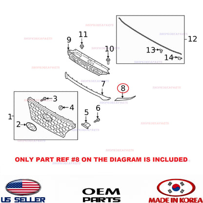 GENUINE Grille Molding Trim Front Upper RIGHT ⭐OEM⭐ HYUNDAI SANTA FE 2019-2020