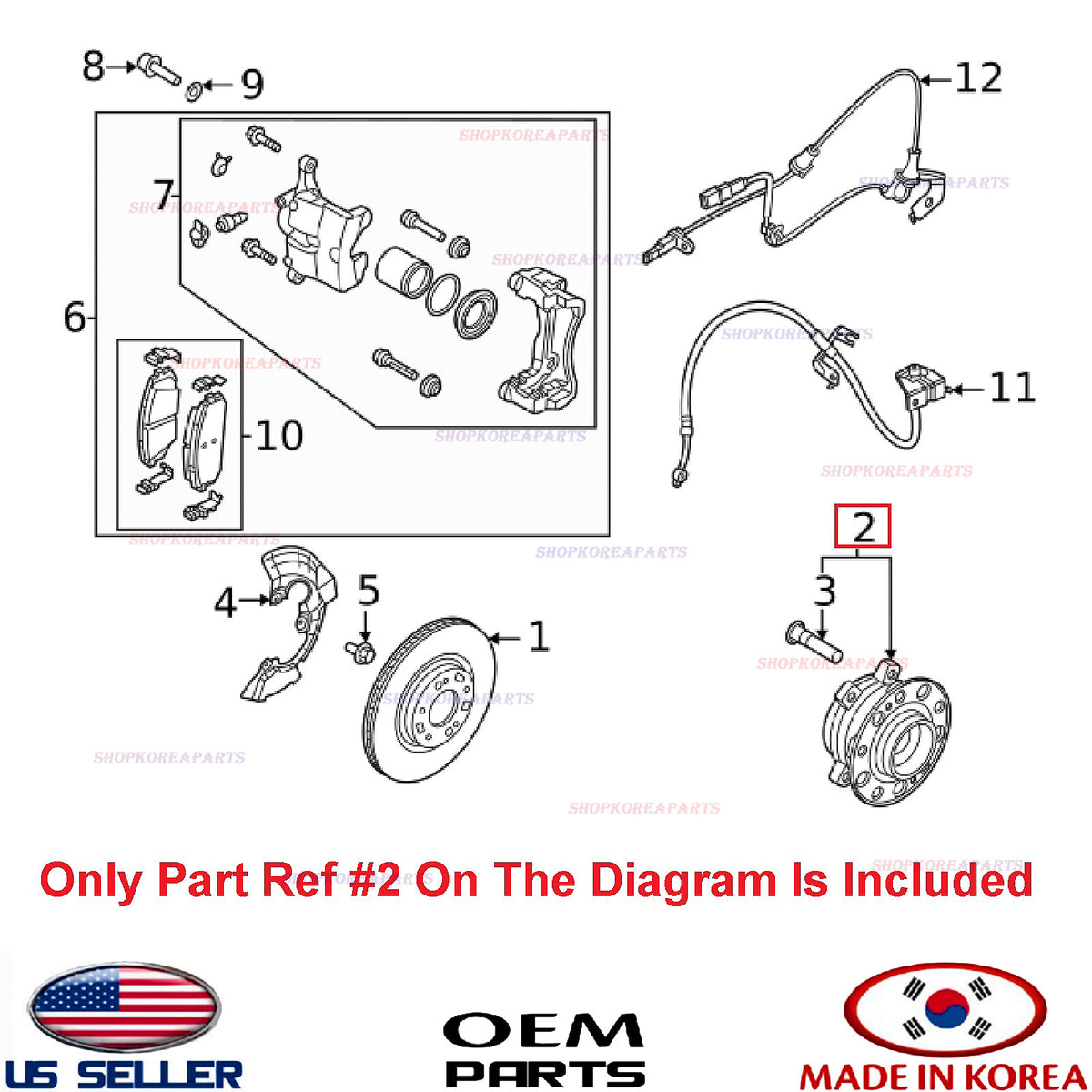 GENUINE OEM FRONT Wheel Hub & Bearing Elantra K4 Forte Niro