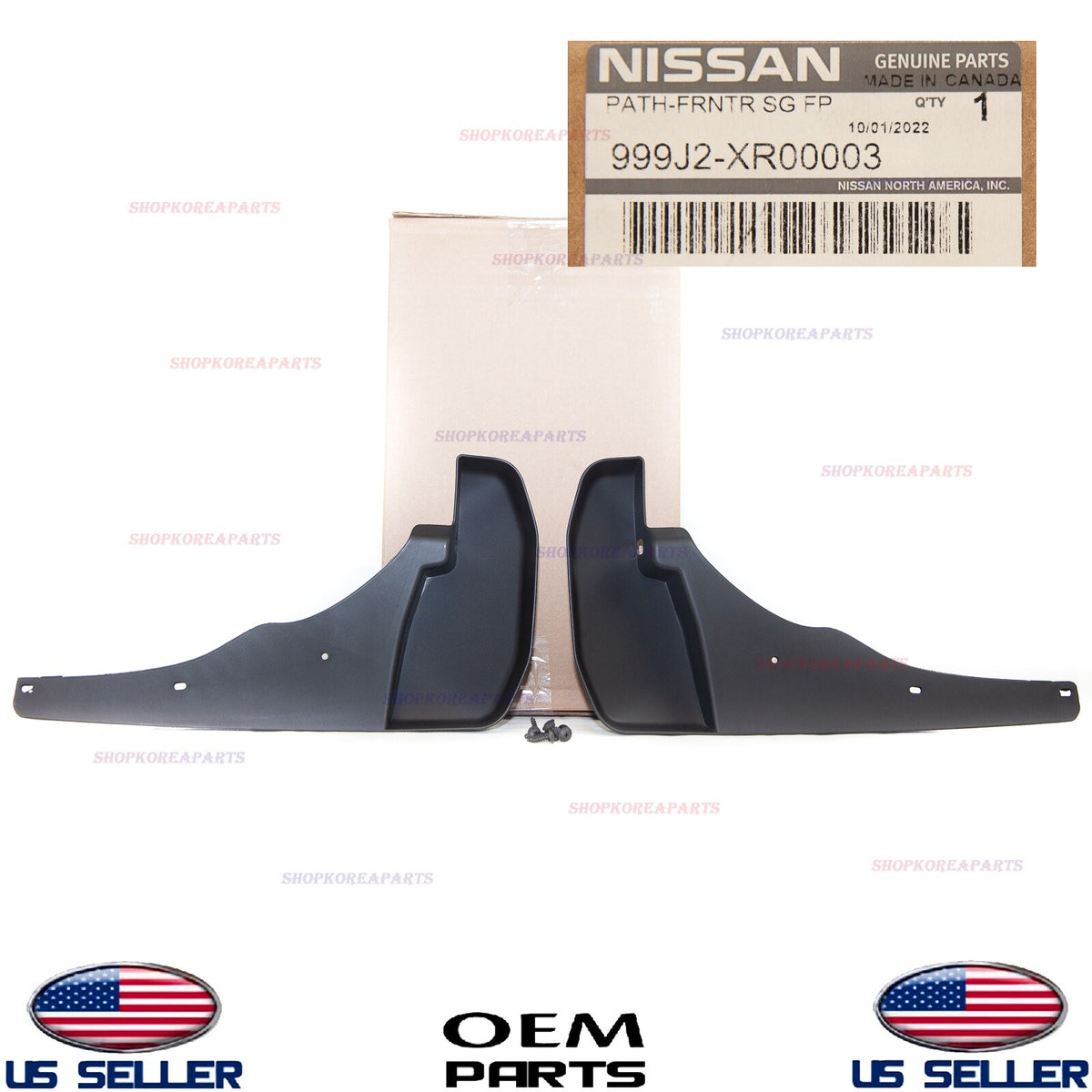 GENUINE OEM Front Splash Guards Mud Flaps 2pcs 05–12 Pathfinder / 07–21 Frontier