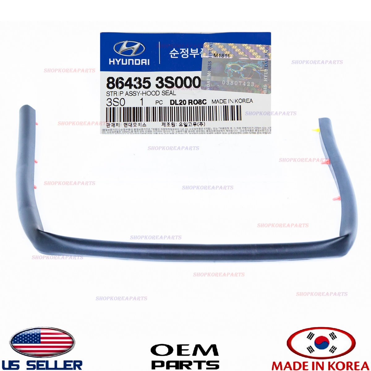 GENUINE OEM Front Hood Weatherstrip Seal 2011–2014 Hyundai Sonata 86435-3S000