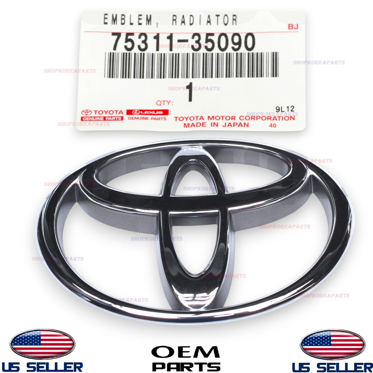 GENUINE Front Grille Emblem Logo Symbol OEM Toyota *See Compatiblity 75311-35090