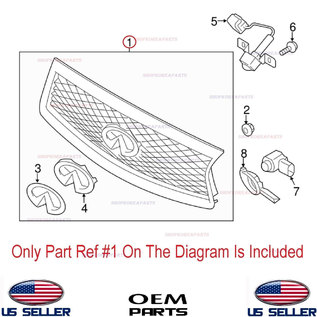 GENUINE Front Radiator Chrome Grille with Emblem OEM Infiniti Q50 2018-2023