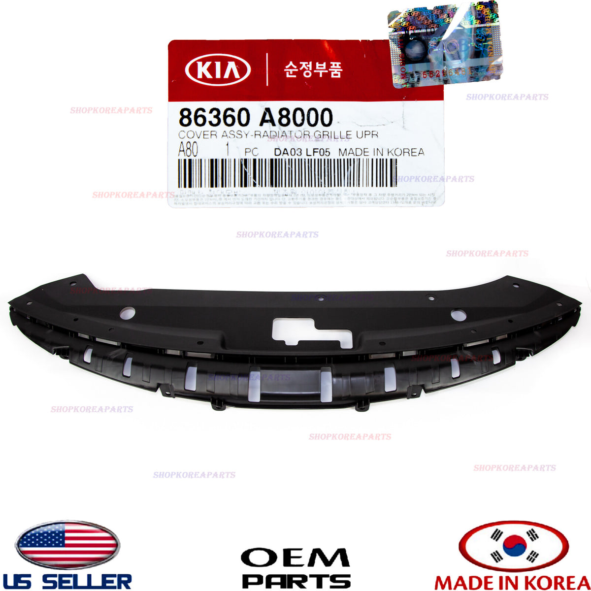 GENUINE Grille Cover Upper Radiator Sight Shield OEM Optima Hybrid 2017-2019