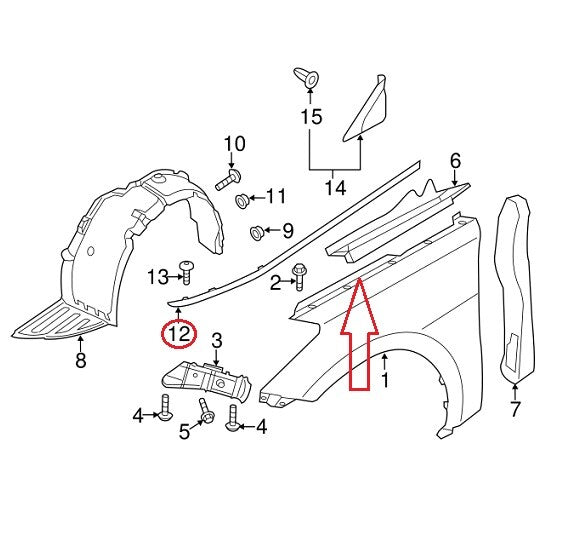 GENUINE Fender Molding Right Passenger Side (Satin) OEM Hyundai Azera 2012-2017