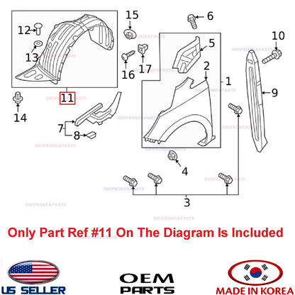 GENUINE Fender Liner Front RIGHT Passenger Side ⭐OEM⭐ KIA SEDONA 2015-2021