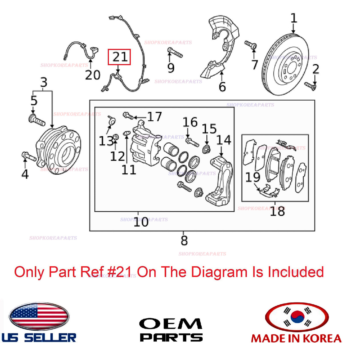 GENUINE ABS Wheel Speed Sensor Front LEFT Driver ⭐OEM⭐ Kia Carnival 2022-2026