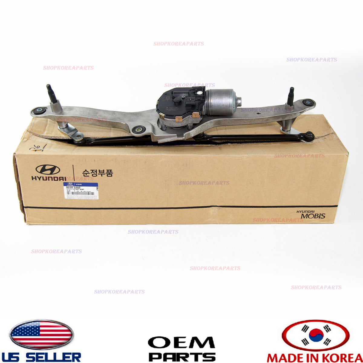 GENUINE Front Windshield Wiper Motor & Linkage Wiper OEM Hyundai Veracruz 07-12