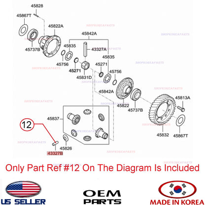 Auto Transmission Differential Pinion Shaft OEM HYUNDAI KIA *See Compatibility