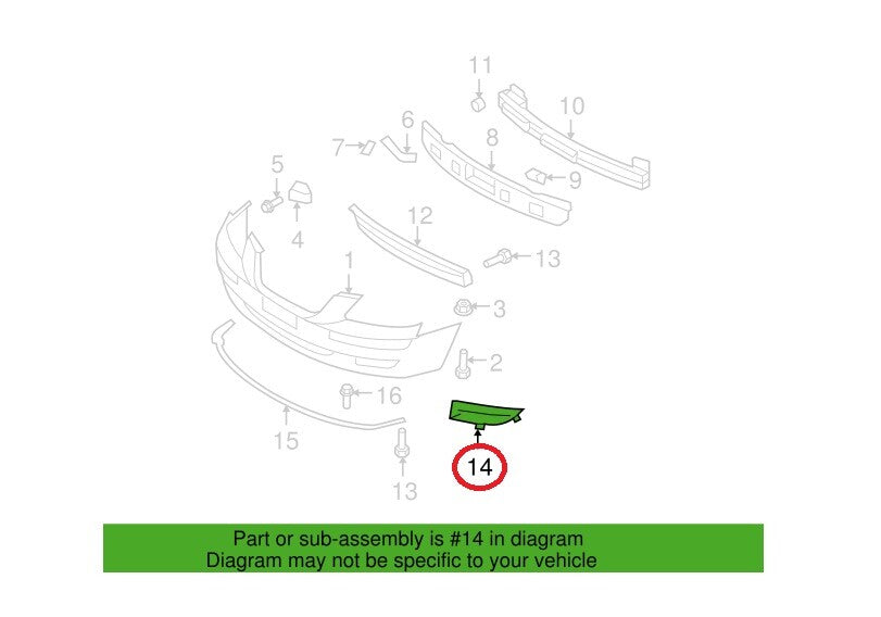 GENUINE OEM Right Passenger Side Front Bumper Blank Cover 06–08 Hyundai Sonata