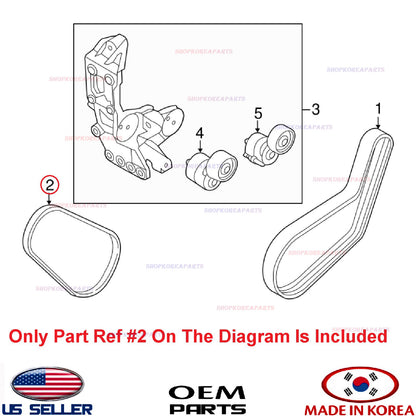 GENUINE Serpentine Drive BELT V-Ribbed Sonata Hybrid 11-15 Optima Hybrid 11-16