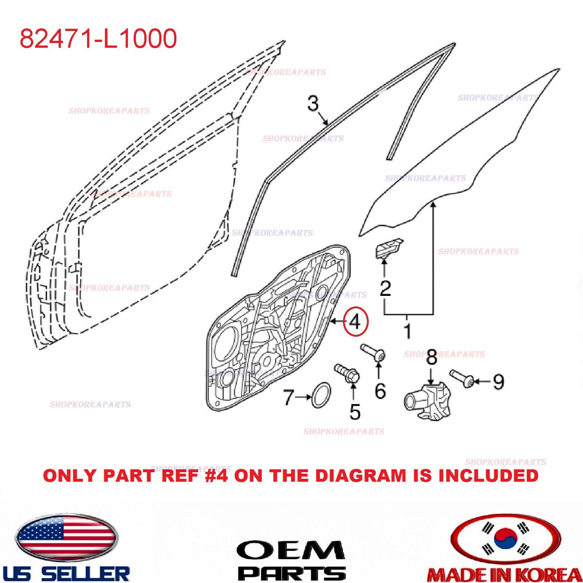 GENUINE Panel Window Regulator Module Front LEFT Door ⭐OEM⭐ Sonata 2020-2025