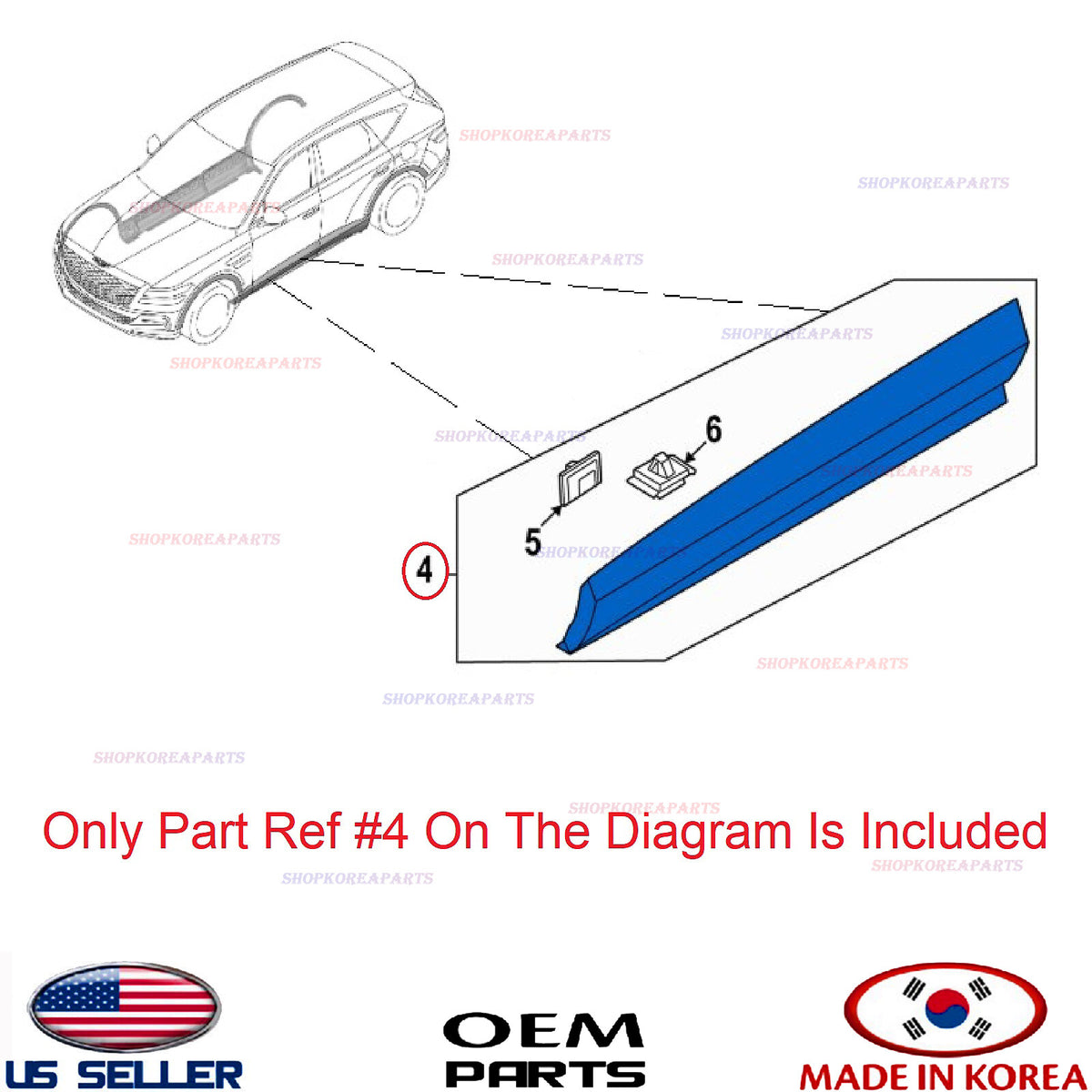 GENUINE Front Door Lower Molding LEFT Driver Side ⭐OEM⭐ GENESIS GV80 2021-2026
