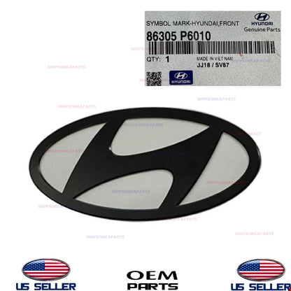 GENUINE OEM Front Emblem MATTE Black Symbol 2024-2026 Hyundai Santa Fe