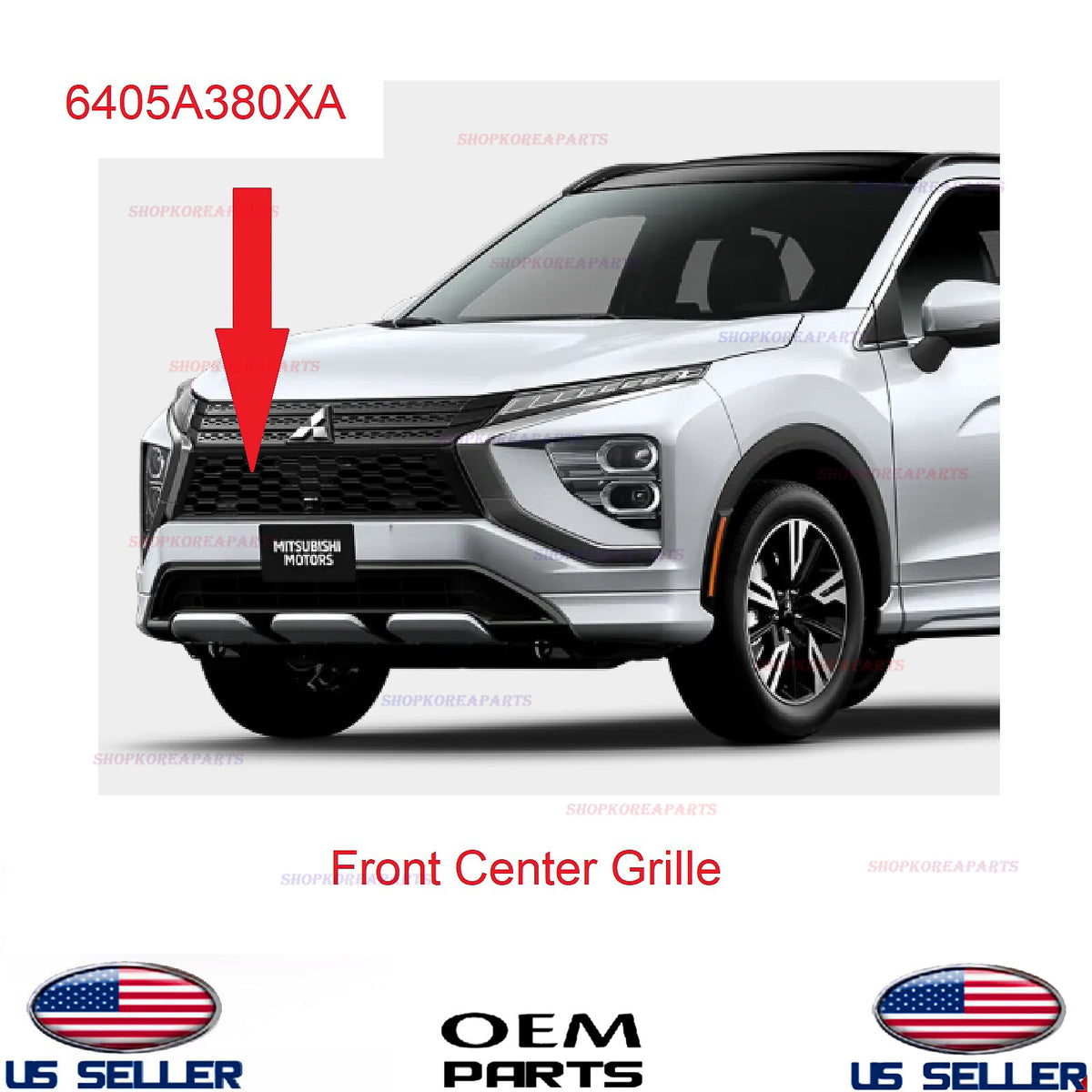 GENUINE OEM Front Center Grille 2022-2025 Mitsubishi Eclipse Cross 6405A380XA