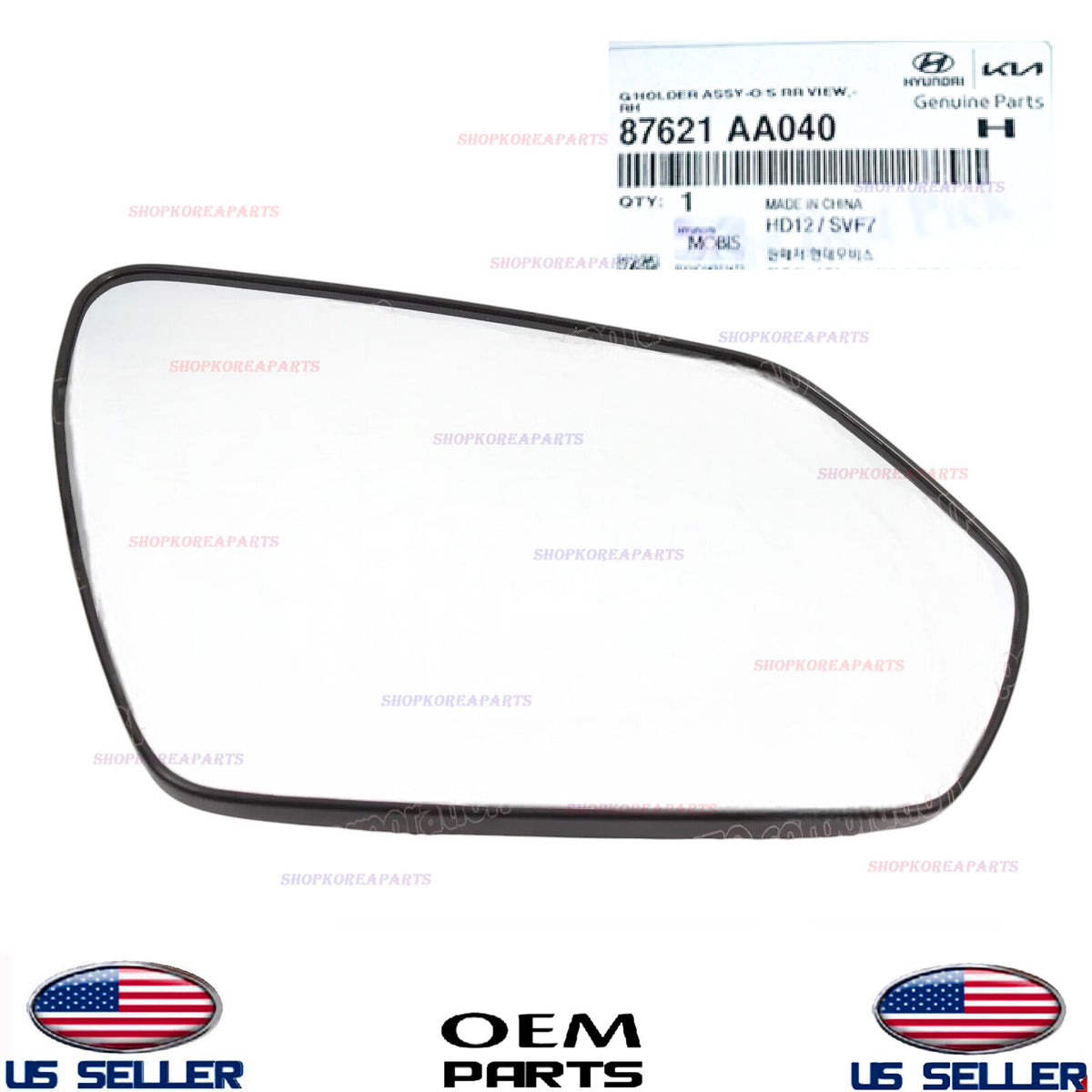 GENUINE OEM Right Passenger Side View Mirror Glass with HEATED 2021-23 Elantra