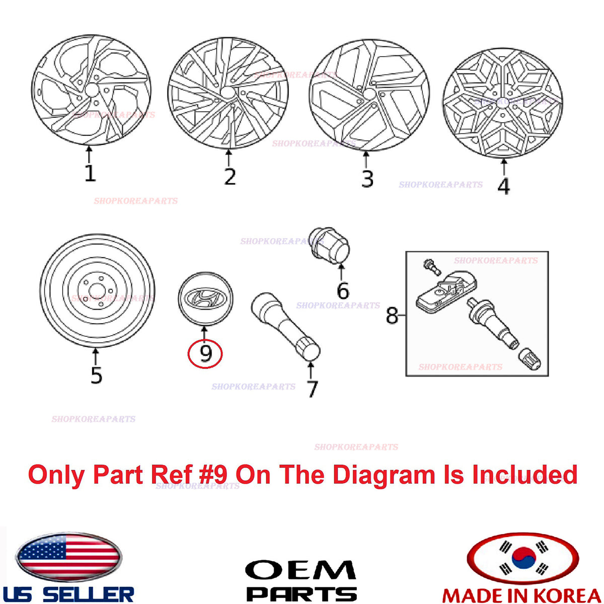 GENUINE Wheel Center Cap ⭐OEM⭐ HYUNDAI KIA *See compatibility 52960L1150