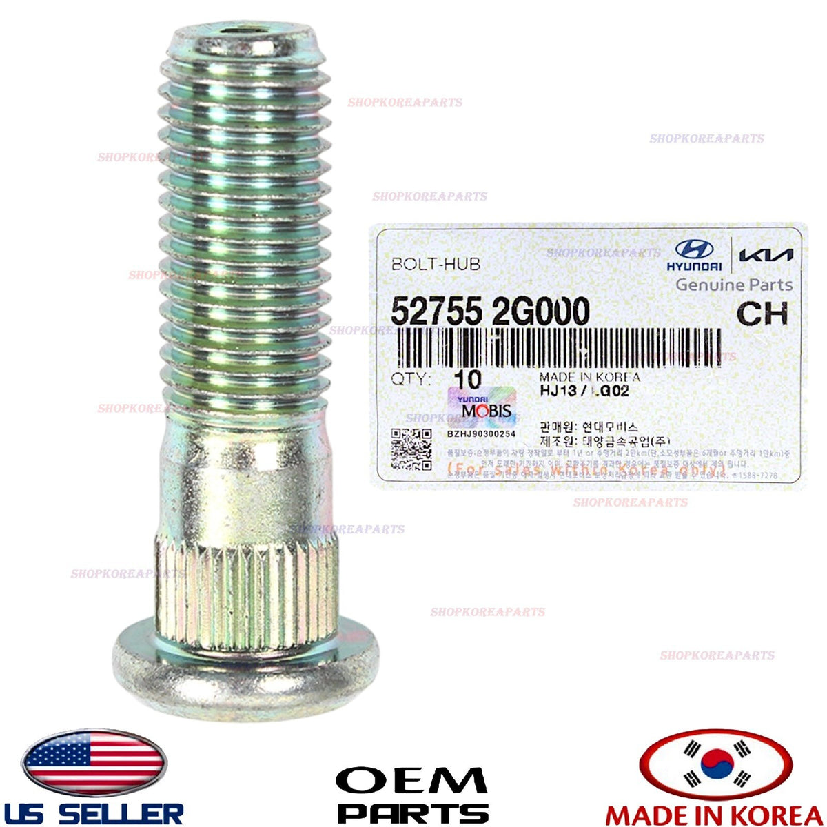 1pcs GENUINE OEM Wheel Stud 2006–2026 Hyundai Kia 52755-2G000 See Compatibility