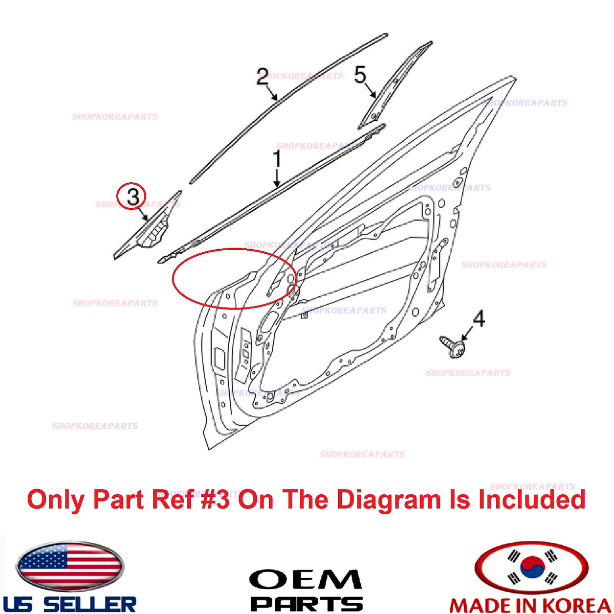 GENUINE Front Door Trim Molding Garnish Delta LEFT Driver Side OEM STINGER 18-23