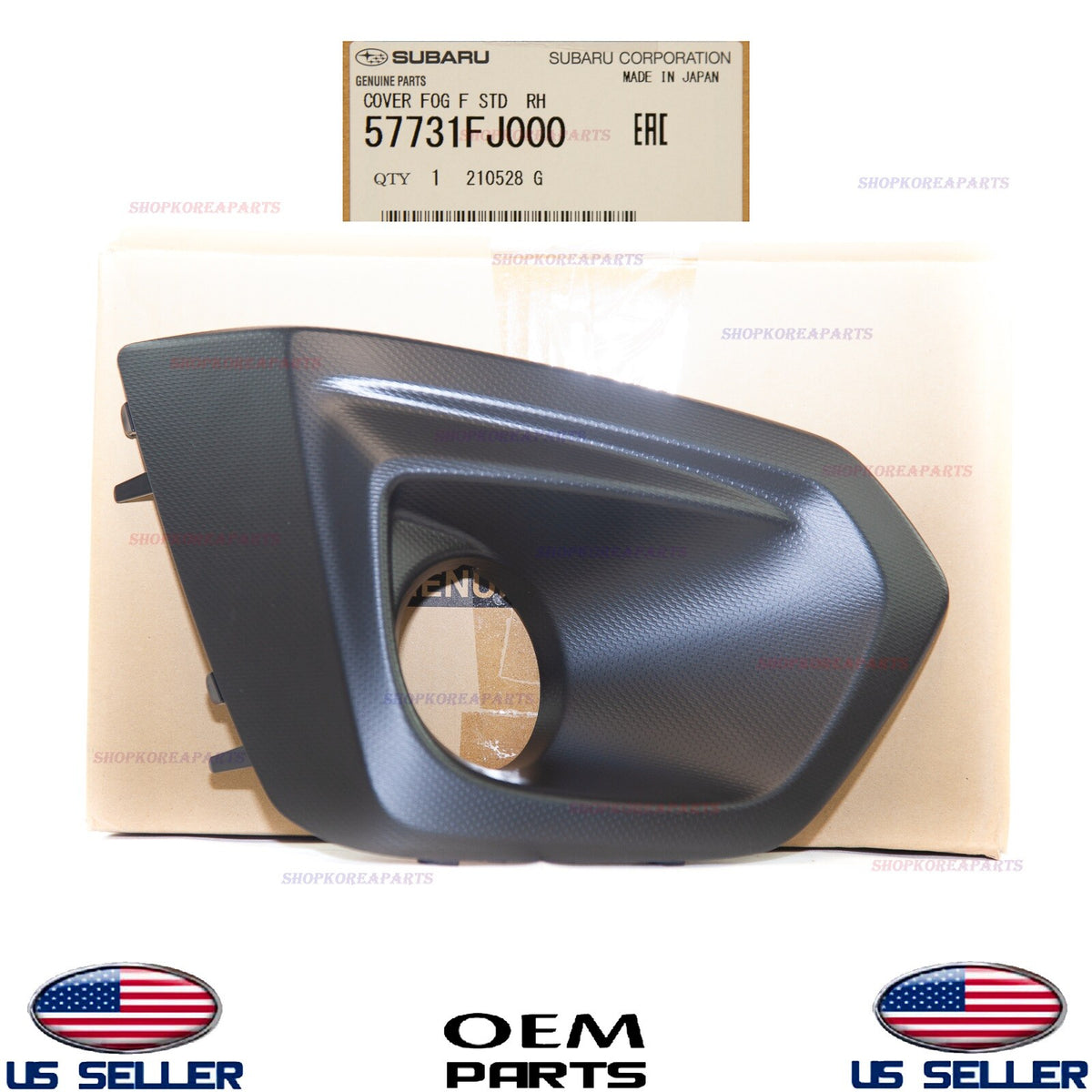 GENUINE Front Bumper Fog Lamp Bezel Cover RIGHT Passenger Side OEM Impreza 12-14