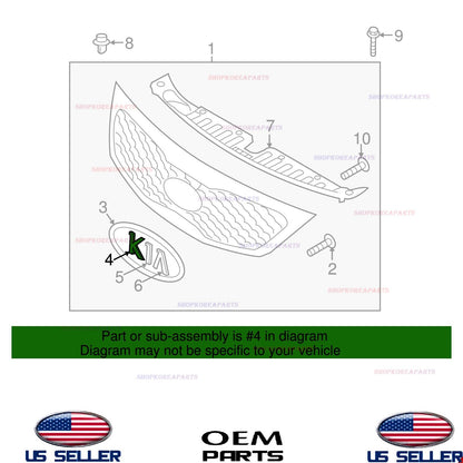 GENUINE OEM Front Grille "K" Emblem 2011-2013 Kia Sorento 86354-2P000