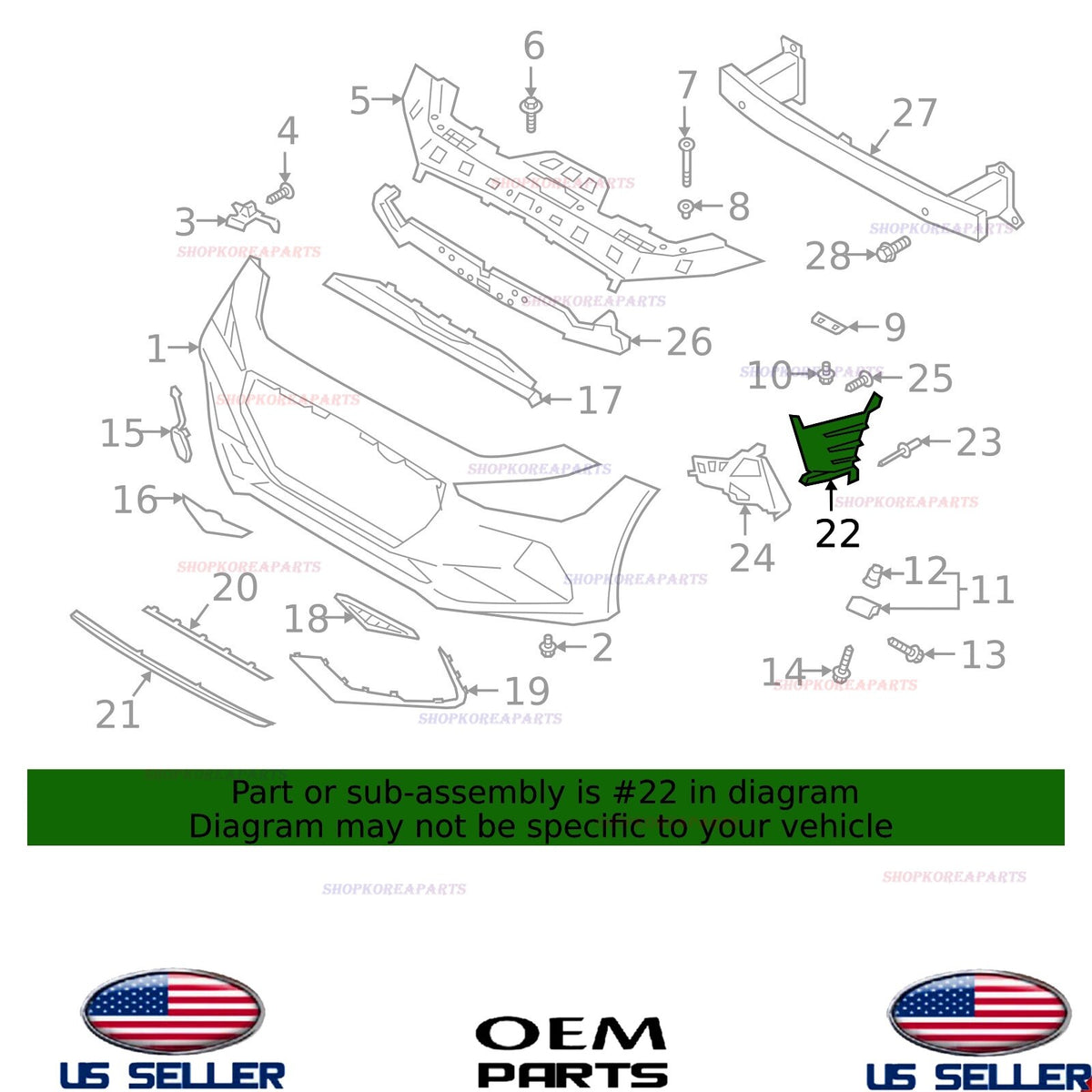 GENUINE OEM Front Bumper Duct Air Curtain LEFT Driver Side 2019-2021 Genesis G70