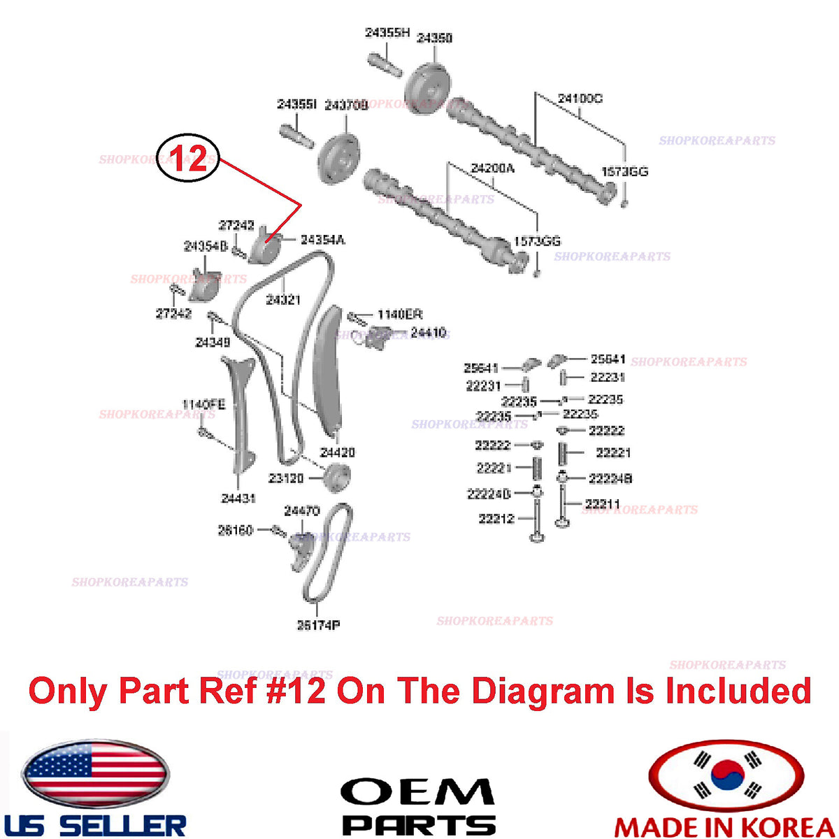GENUINE Engine Variable Valve Timing Solenoid 2020-2026 HYUNDAI 2.0L *See List