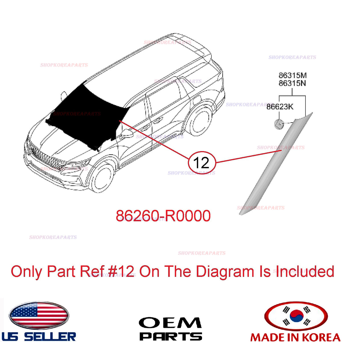 GENUINE Windshield Trim Pillar Molding RIGHT Passenger Side OEM Carnival 2022-26