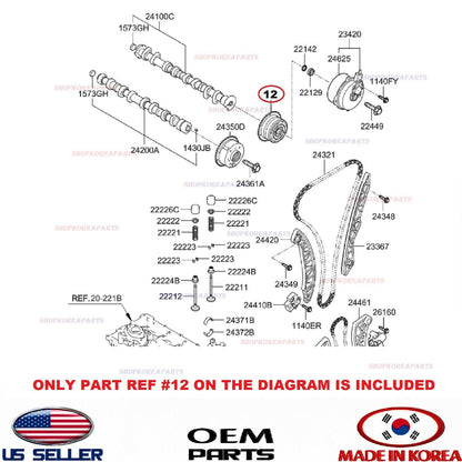 GENUINE INTAKE Camshaft Gear CVVT ⭐OEM⭐ HYUNDAI KIA 1.8L 2.0L *See compatibility